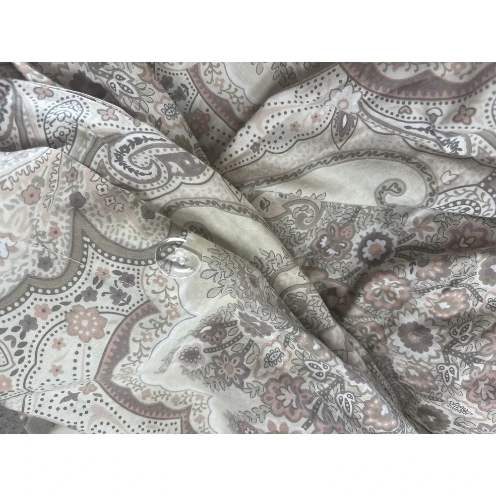 Pottery Barn Jordana Paisley Duvet Cover Full/Queen 92 x 88 Beige Percale Boho